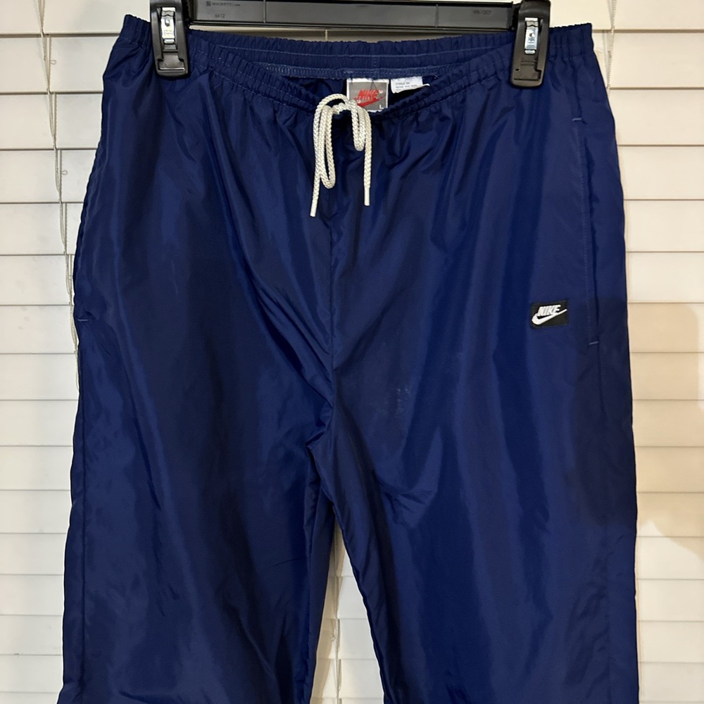 Nike Gray Label Windbreaker‎ Track Pants Navy Blue Nylon Size L Vintage
